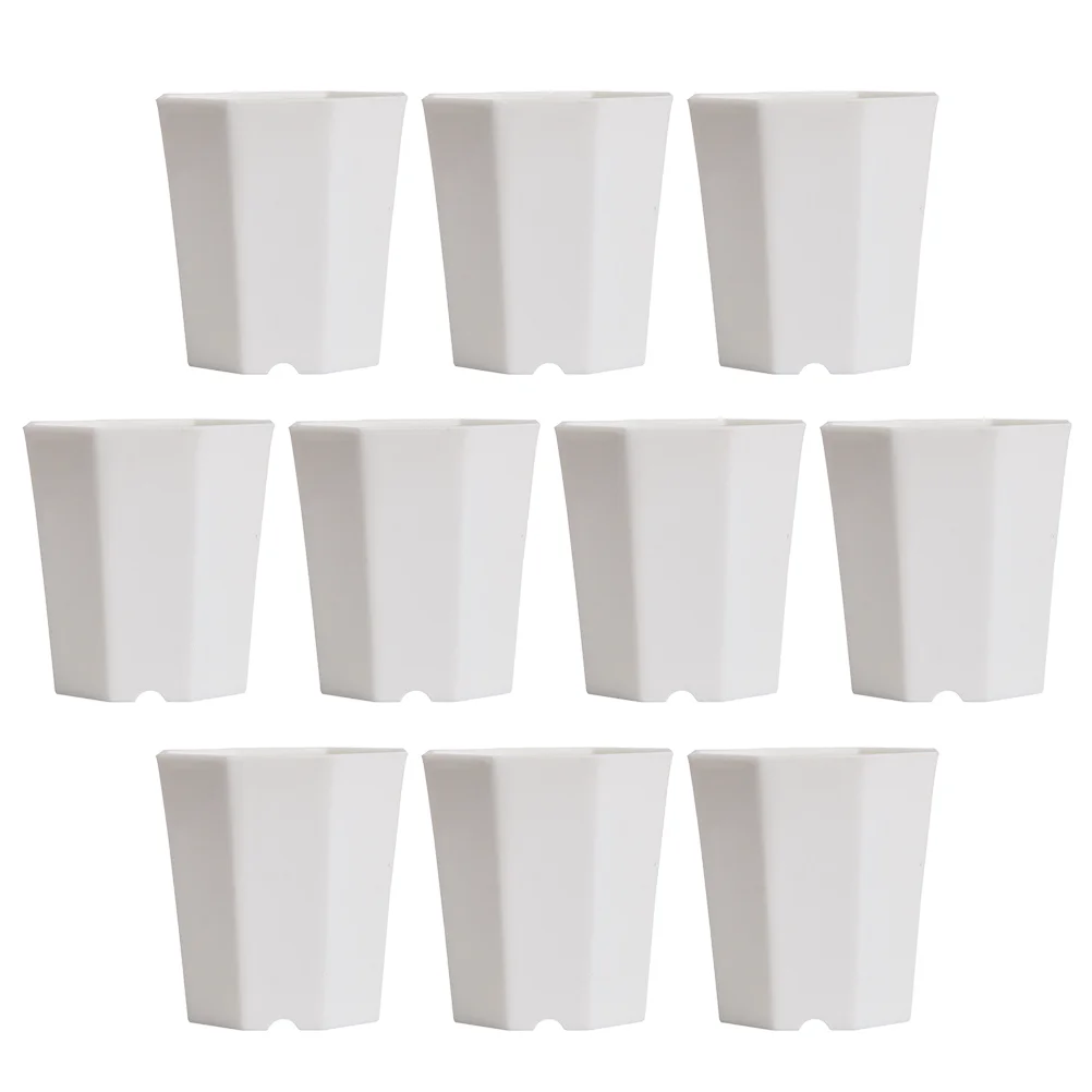 

10 Pcs Planter Pots Indoor Plants Plastic Vase White Flower Ceramic Mini Table Top Cactus Containers Planters Succulent