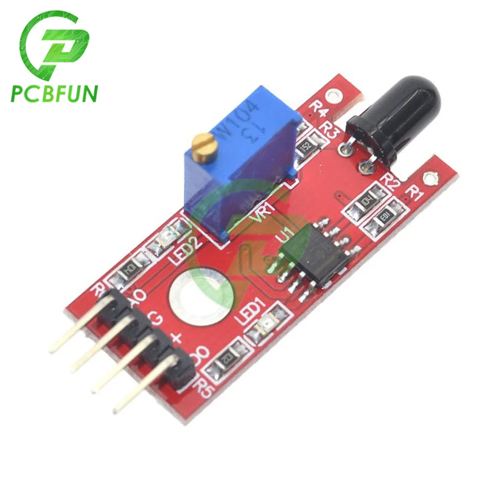 

Smart Electronics 4pin KY-026 Flame IR Sensor Detection Module Detects Infrared Receiver for Arduino Temperature Detecting KIT