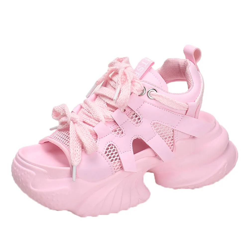 

Sorphio 2023 удобные повседневные женские сандалии на высоком каблуке со шнуровкой и открытым носком дизайнерская дышащая обувь с открытым носком для женщин