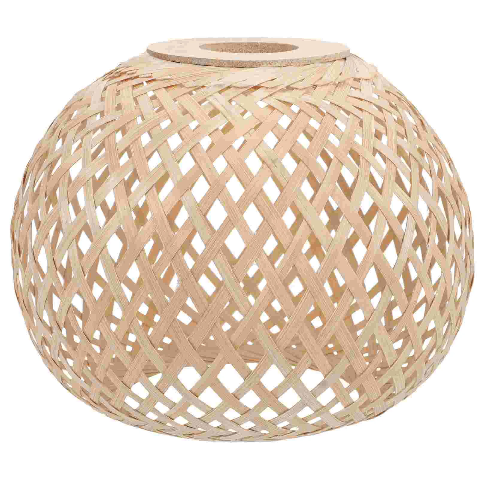

Bamboo Lampshade Ceiling Pendant Light Simple Shades Woven Hanging Lights Cover