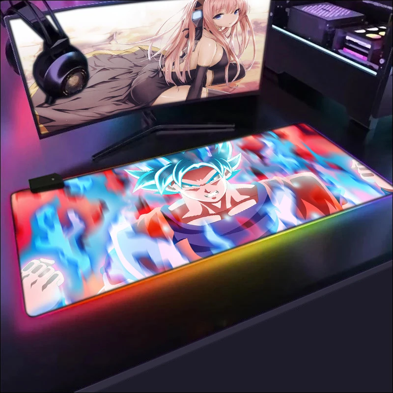 

Игровой коврик для мыши Super DBZ RGB, коврик для мыши с аниме драконом, коврик для мыши, игровые мячи, Настольный коврик, большой ПК
