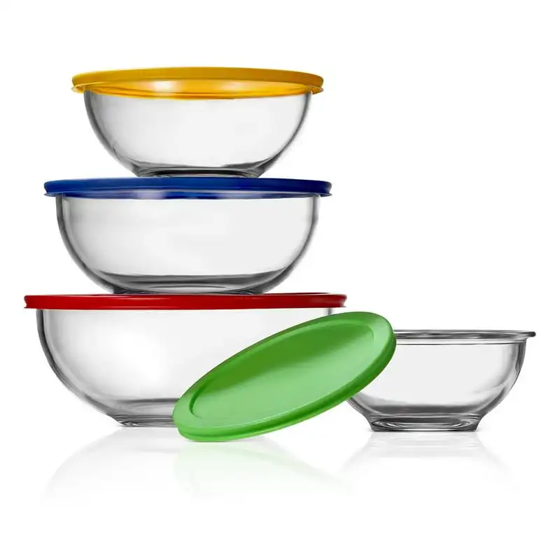 

Mixing Bowl 4 Sets Stackable Premium Meal-prep Container W/ Locking Lid Salad bowl lunch box Small bowls Kawaii tableware Bowls