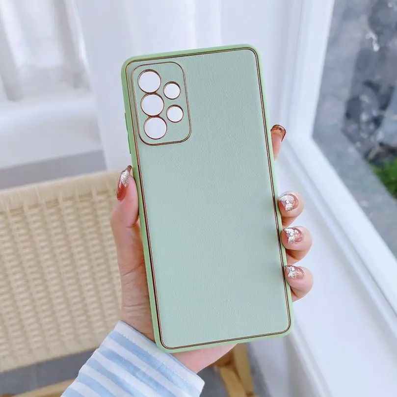

Case For Samsung Galaxy A12 A52 A72 Case Leather Skin Full Protect Hard Back Cover For Samsung A52S A12 A72 4G 5G Phone Cover