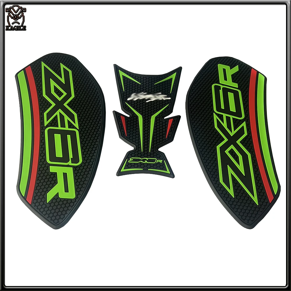

Для Kawasaki Ninja ZX6R ZX-6R 2024-наклейка на мотоцикл, противоскользящая накладка на топливный бак, 3D боковые газовые наколенники, тяговые накладки
