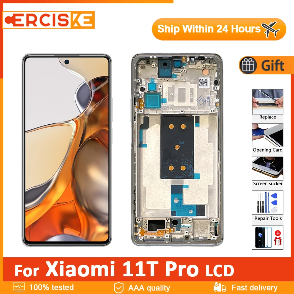 

ЖК-дисплей AMOLED 6,67 дюйма для Xiaomi 11T Pro, сменный сенсорный экран с дигитайзером для Mi 11T Pro 2107113SG/SI/SR