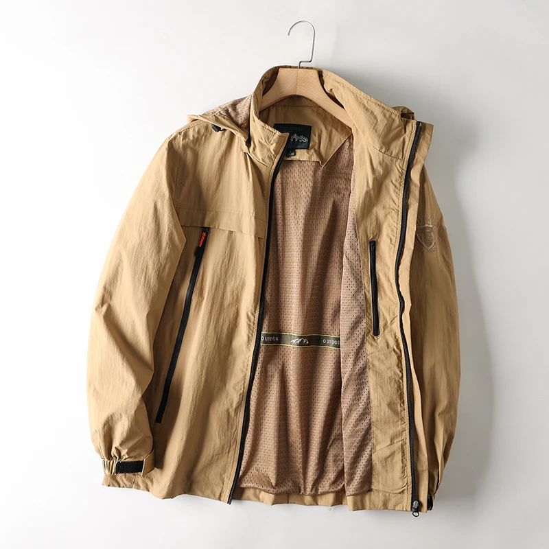 Function Cargo Wind! Waterproof and Breathable! Spring New Men's Outdoor Windproof Hood Jacket |