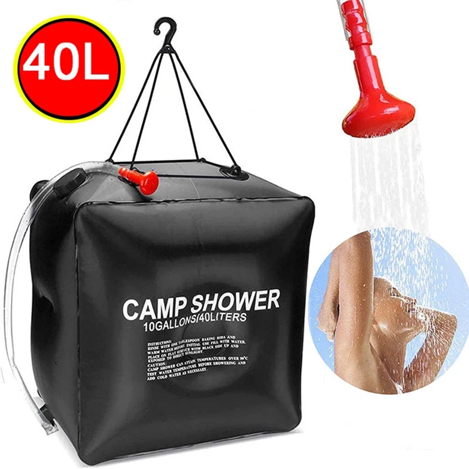 

10 Gallons/40L Foldable Shower Bag PVC Camping Portable Water Outdoor Bag Hiking Leak Proof Travel Van Camper RV Bath Bag