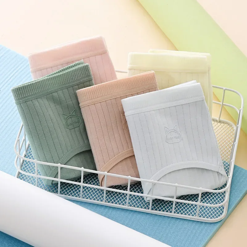 3 шт. сексуальное однотонное нижнее белье для девочек студенческие милые трусы со