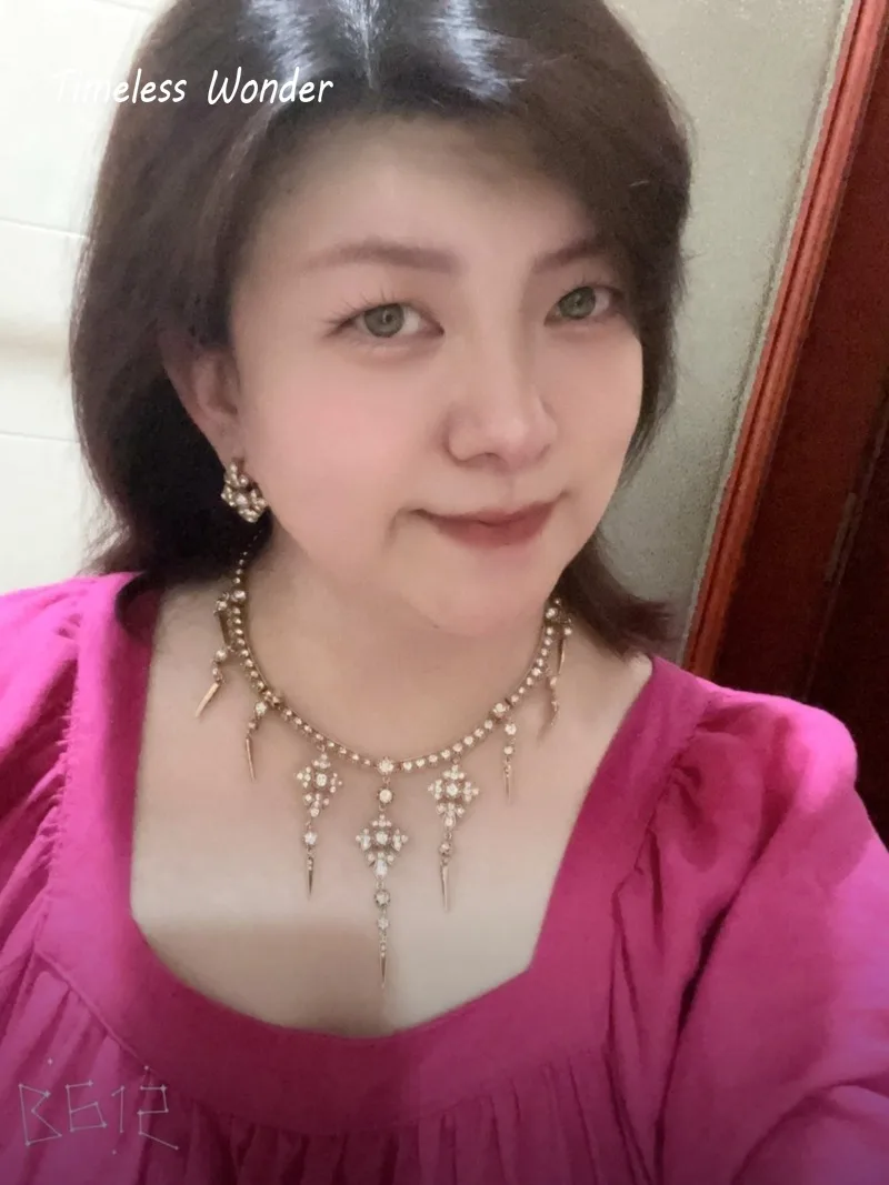 Вневременное чудесное ретро-цирконовое гео-колье с шипами и паве серьги-гвоздики