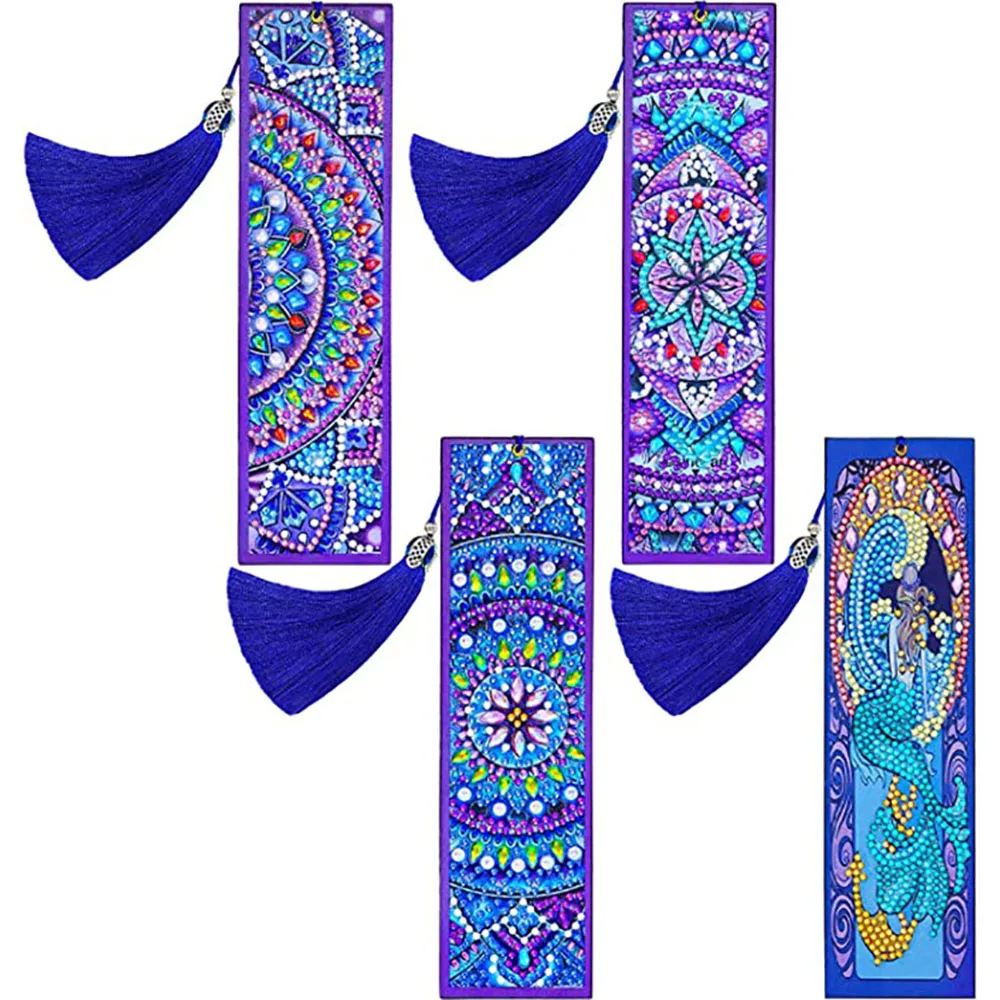 

4 шт., кожаные закладки для книг, в виде мандалы