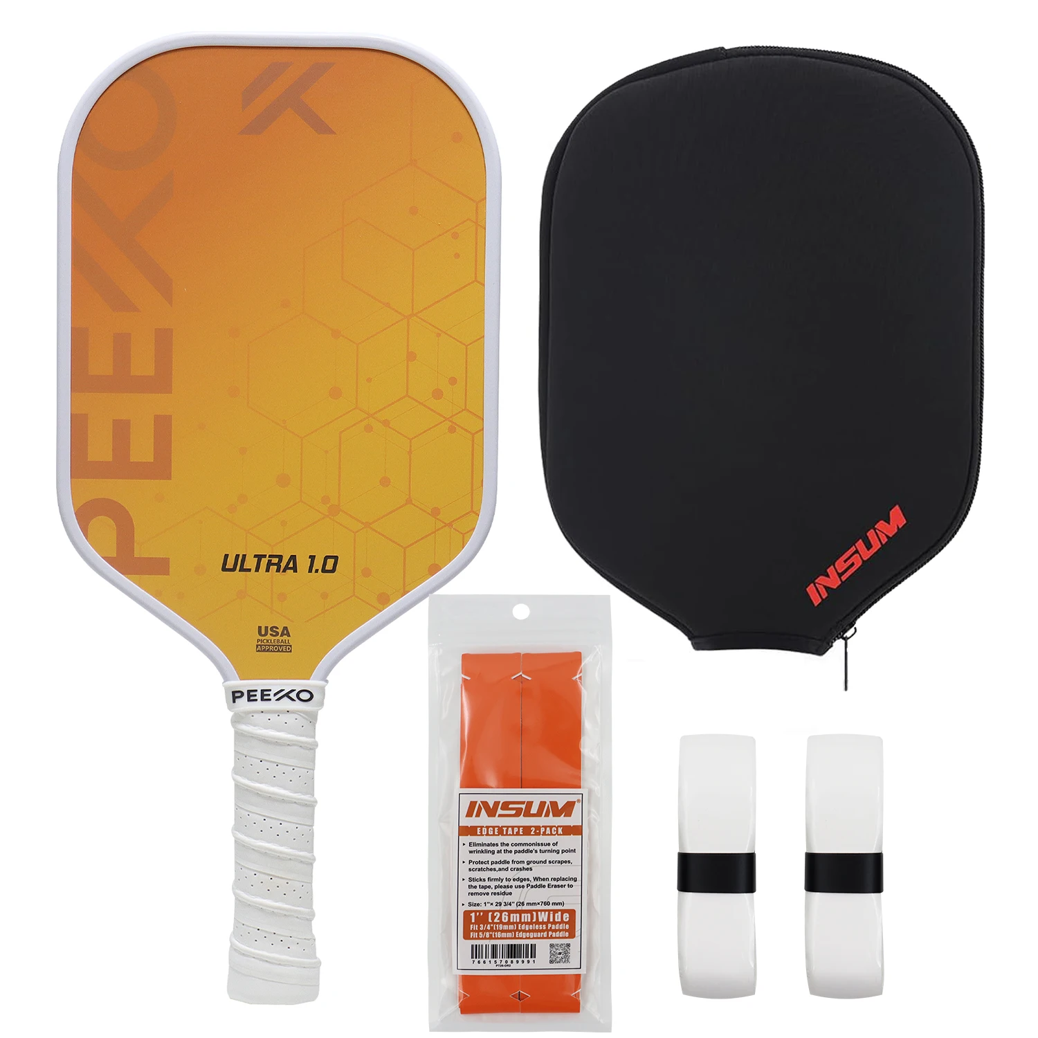 Набор ракеток Pickleball Paddles из 4 с поверхностью углеродного волокна 16 мм одобренный