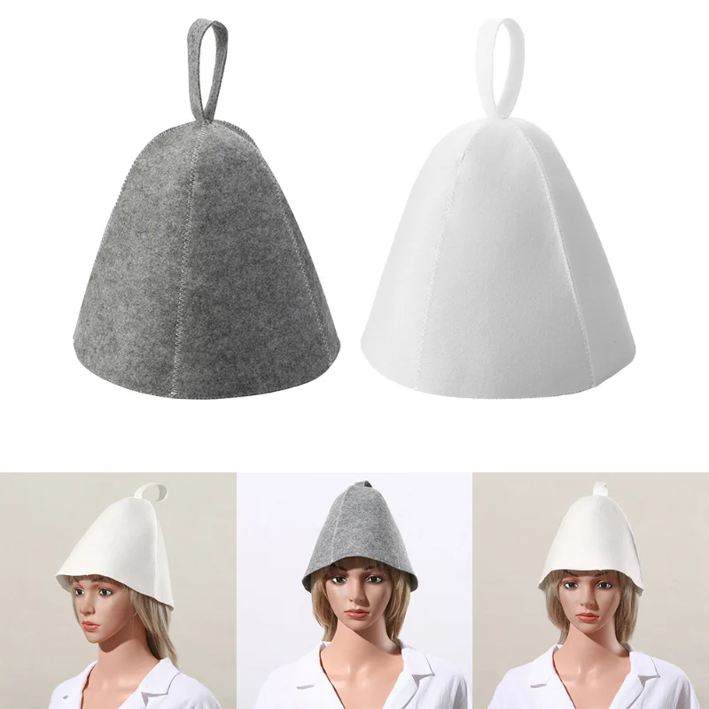 Anti Heat Sauna Hat Thicken Wool Felt Shower Cap Hair Turban Quickly Towel Drying Towel Hats Sauna Bathroom Accessories Sauna