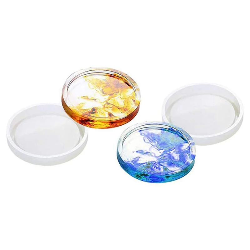 

16 Pack Round Silicone Coaster Molds,Clear Epoxy Molds For Casting With Resin,Concrete,Cement And Polymer Clay