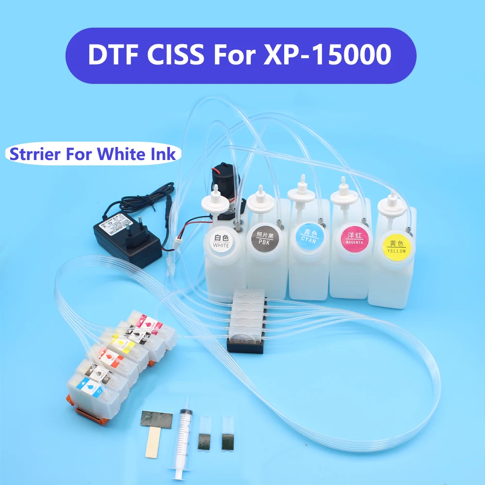 

XP-15000 DTF CISS Ink Supply System With White Ink Strrier For Epson XP-15010 XP-15080 XP 15000 XP15000 Cartridge Without Chip