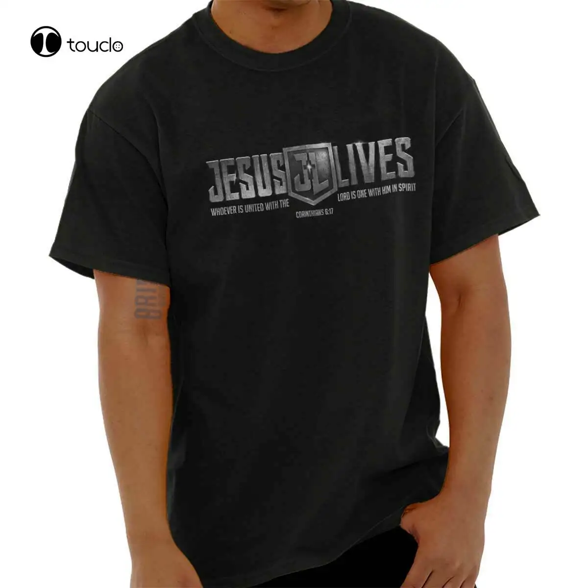 

New Jesus Christ Lives Religious Christian Spirit Adult Short Sleeve Crewneck Tee Cotton Tee Shirt Unisex