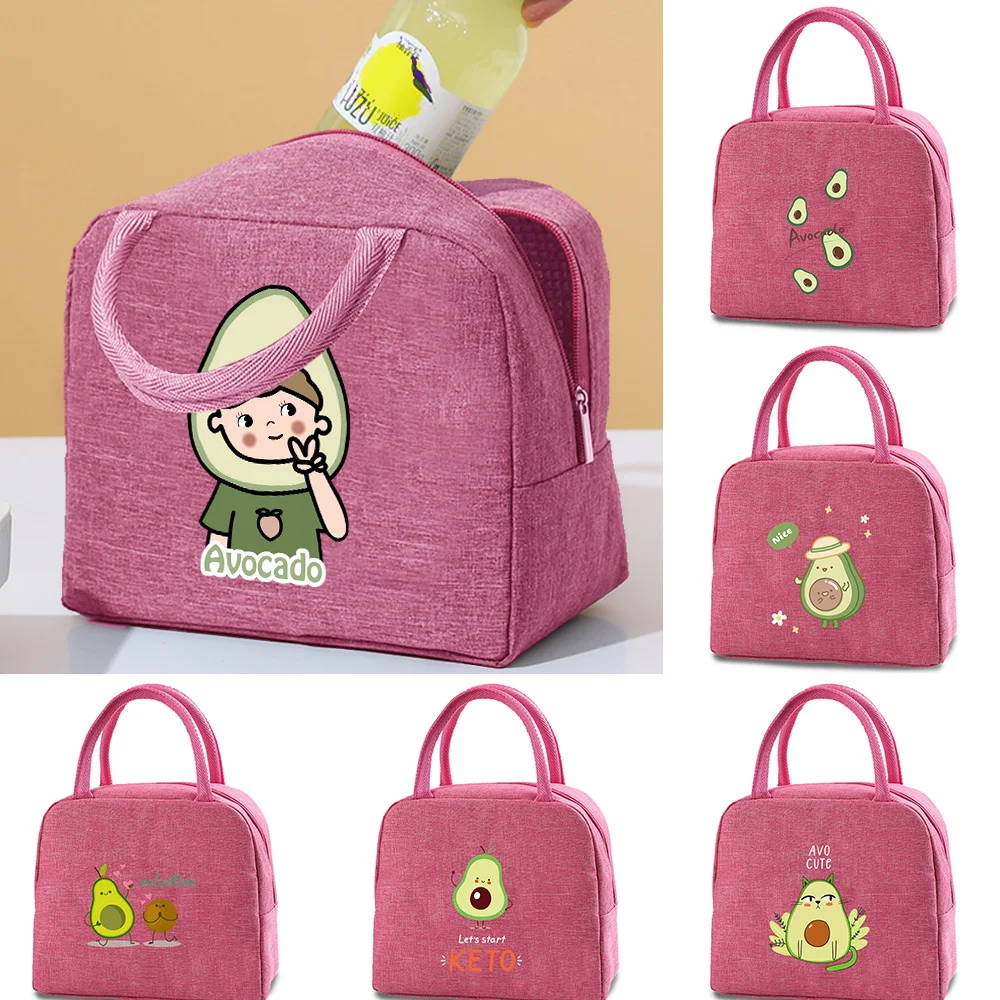 

Avocado Lunch Box Bag New Handbag Cooler Picnic Bag Fashion Canvas Lunch Bag School Food Insulated Dinner Bag Camping Travel Bag