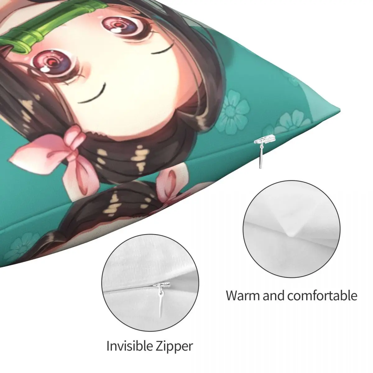 Чехол для подушки рассекающий демонов Nezuko Kamado чехол дивана Kimetsu no Yaiba на молнии