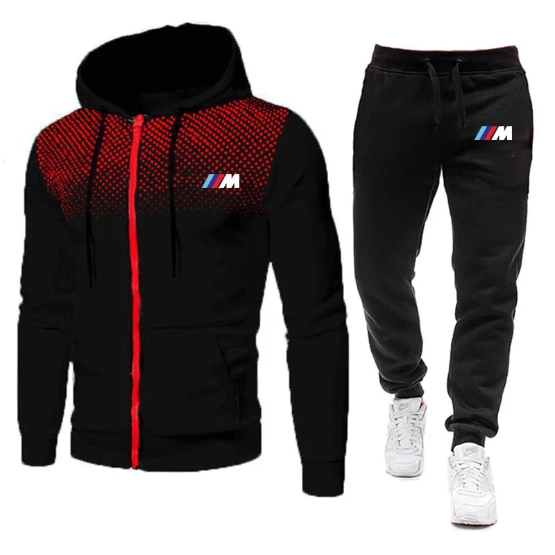 

Men Tracksuits Bmw Sportswear Autumn Men's Sets Zipper Jacket + Pants Casual Tracksuit Cycling Jersey Suits