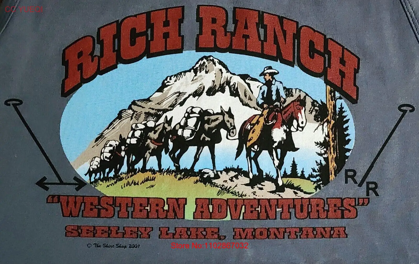Майка с рисунком ранчо западные приключения футболка большого размера Монтана Y2K