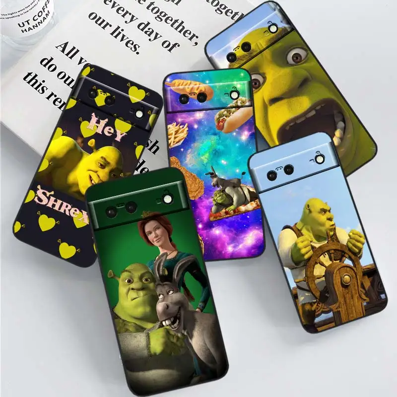 

Movie Anime Shrek Art Phone Case For Google Pixel 8 7A 7 6 Pro 6A 5A 5 4 4A XL 5G Black Shell Soft TPU Cover Coque Capa
