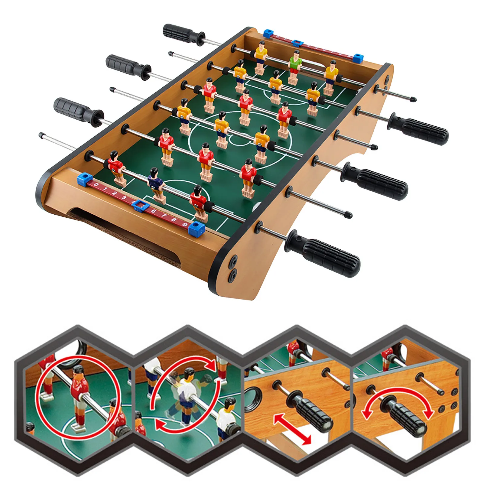 

Foosball Table Mini Football Table Game 2 Footballs Classic Recreational Hand Soccer Game For Kids Family Night Parties Game