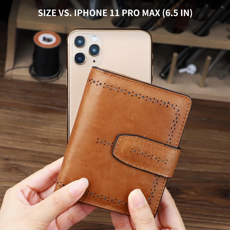 Fashion Genuine Leather Women's Wallet Multi-card Slot Pocket Coin Purse Short Wallet Portable Men's Wallet Money Bag