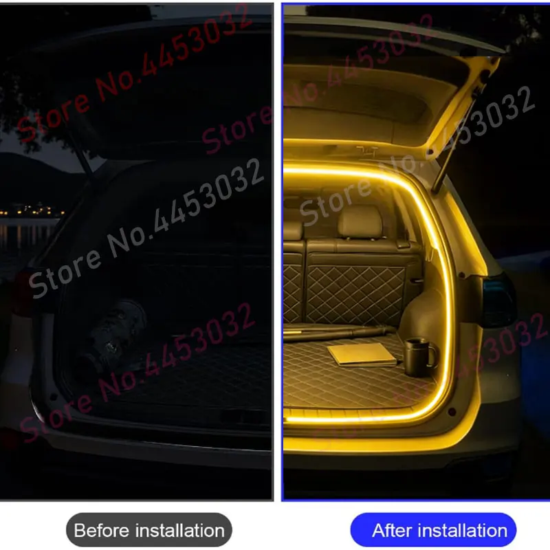 Фото Светодиодная лента для багажника автомобиля 4M для Chery Omoda C5 5 FX 2022 2023, яркая, с автоматическим датчиком, гибкая, атмосферная подсветка салона, 12В №4
