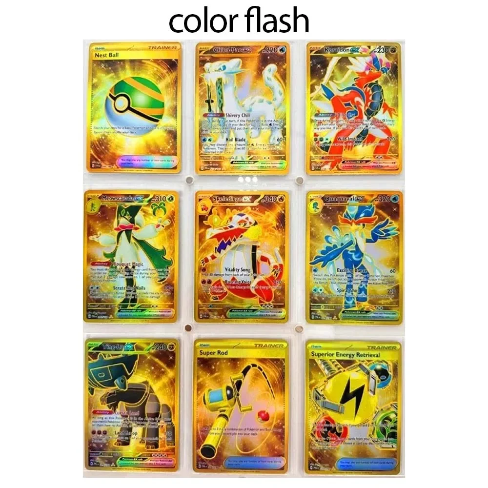 DIY серия домашних покемонов английская версия 9 шт. флэш-карта с преломлением Koraidon