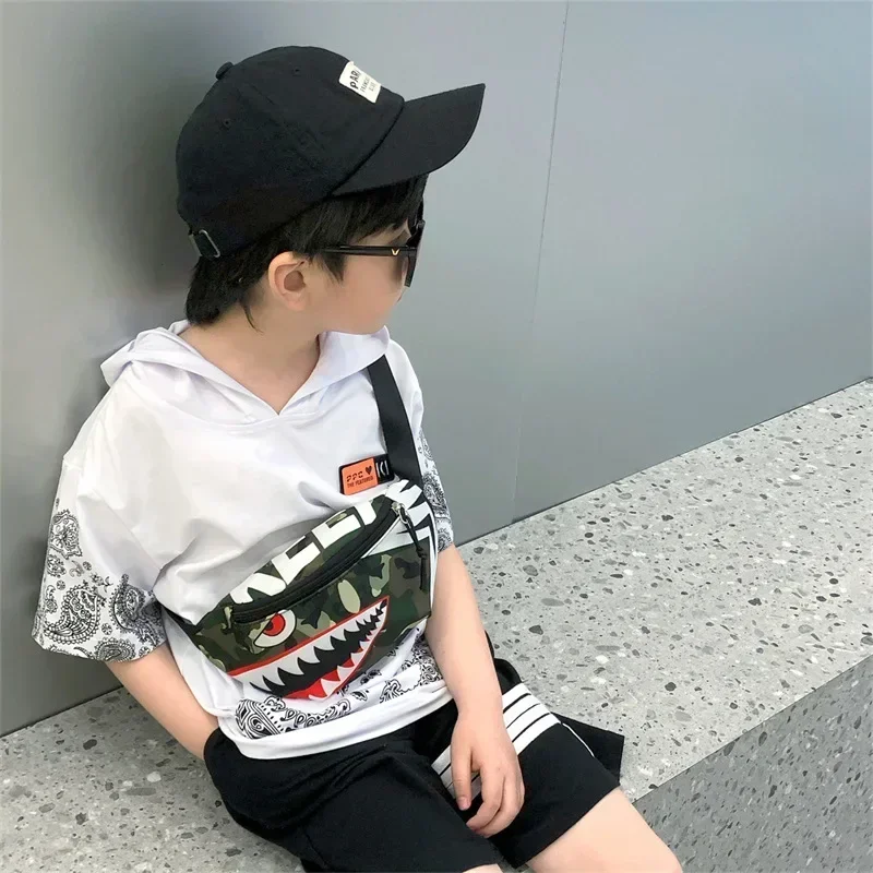 Детская Сумка Через Плечо С Изображением Акулы Модный Маленький Красный