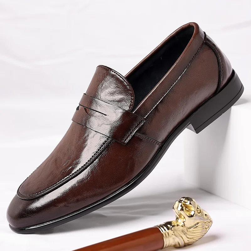 

Classic Business Men's Dress Shoes Fashion Elegant Formal Wedding Shoes Men Slip On Office Oxford Shoes For Men 2023 Brand new