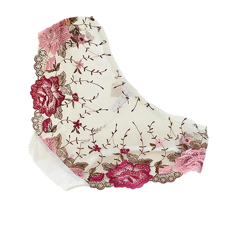 

Sexy Lace Women's Panties Floral Embroidery Ladies Seamless Panties Low-Waist Briefs Female Underpants Lingerie Underwear Briefs