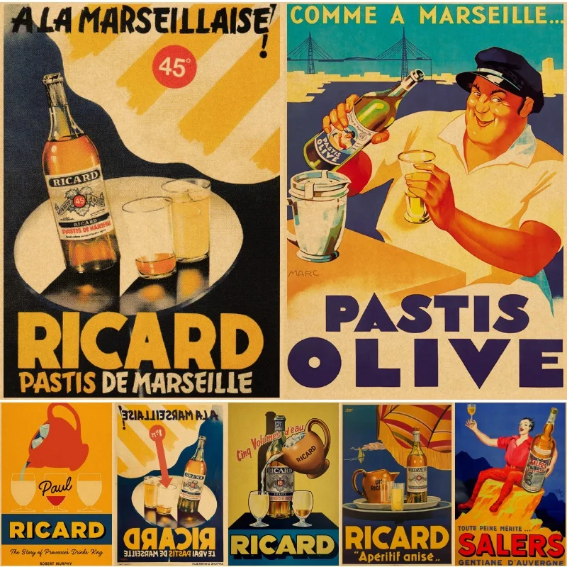 

Bar Tin Sign Retro Metal Plaque Vintage France Ricard Poster Shabby Chic Decor Metal Plate Club Cave Decoration Wall Stickers