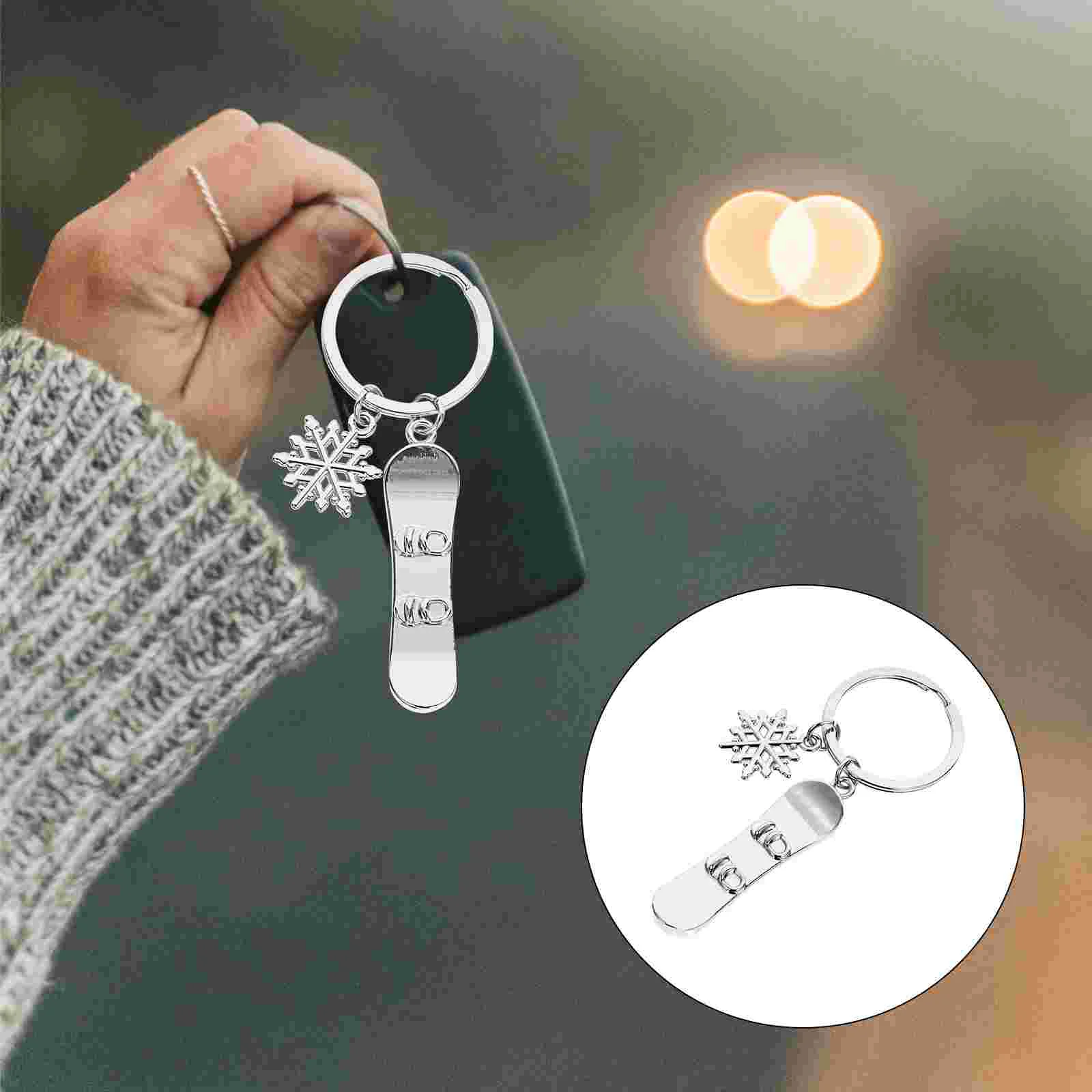 

2 Pcs Snowboard Key Chains Key Buckles Backpack Hanging Decor Key Clasps