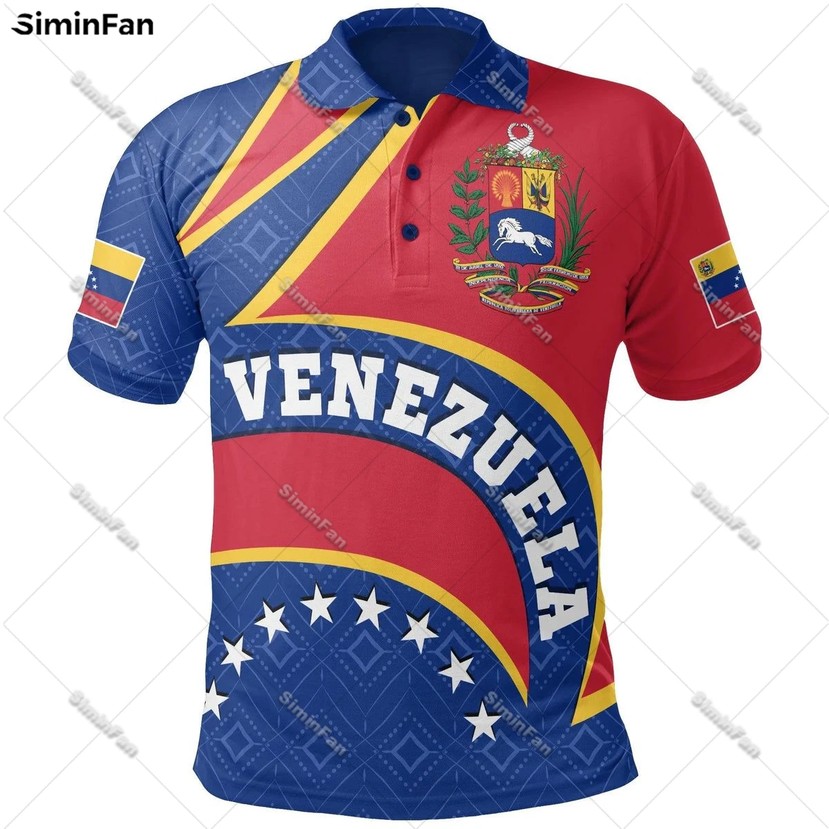 

Venezuela Coat of Arms Flag 3D All Over Printed Mens Polo Shirts Male Lapel Tee Unisex Summer Sporty Tennis Tshirt Female Top-3