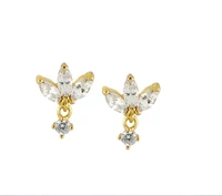 925 sterling silver stud earrings for women black purple greenpink crystal zircon piercing earring jewelry pendientes gift cz
