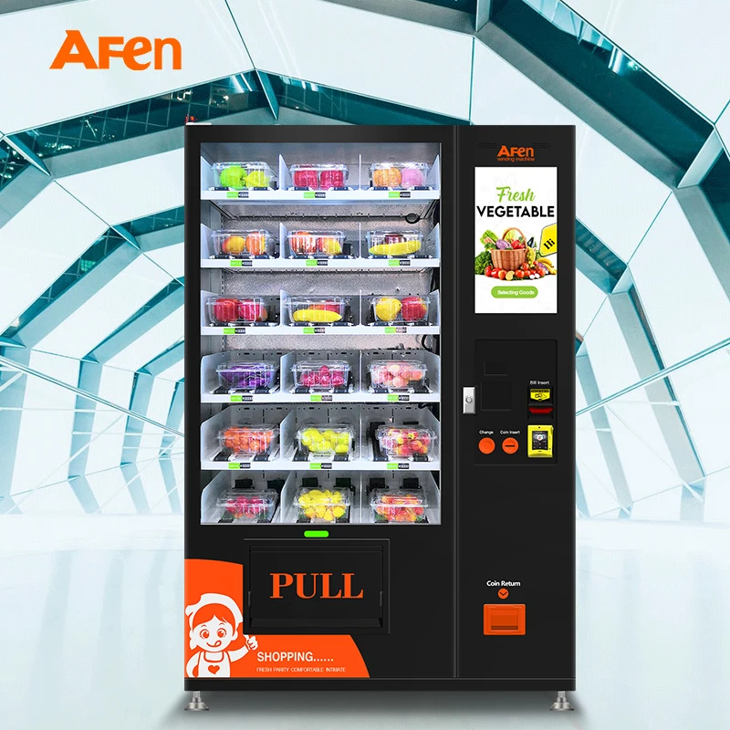Фото Торговый автомат AFEN Arm Dessert с настраиваемой цветовой гаммой для продуктов питания и напитков с большим рекламным экраном №5