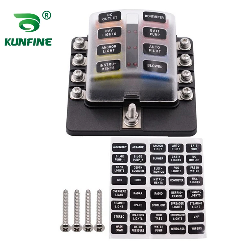 Держатель блока предохранителей 8-контактный 32 В Макс.100 А Блок со светодиодным