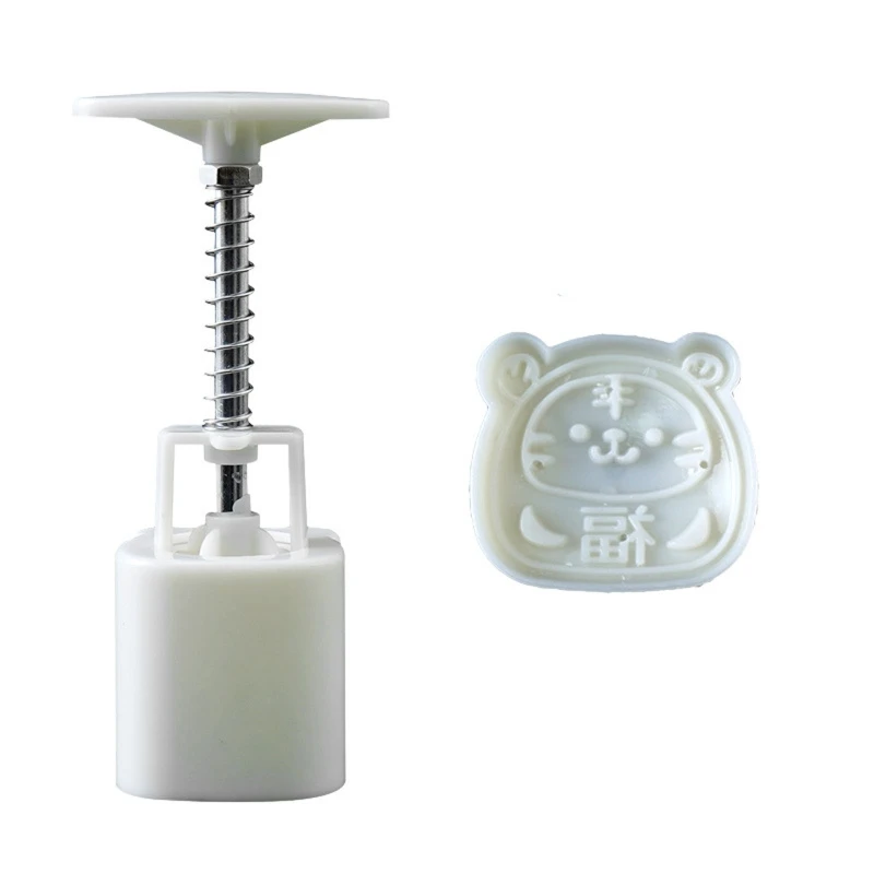 

Plastic Mooncake Stamp Cute Tiger Shaped Mooncake Mold Festival Hand Press Molds