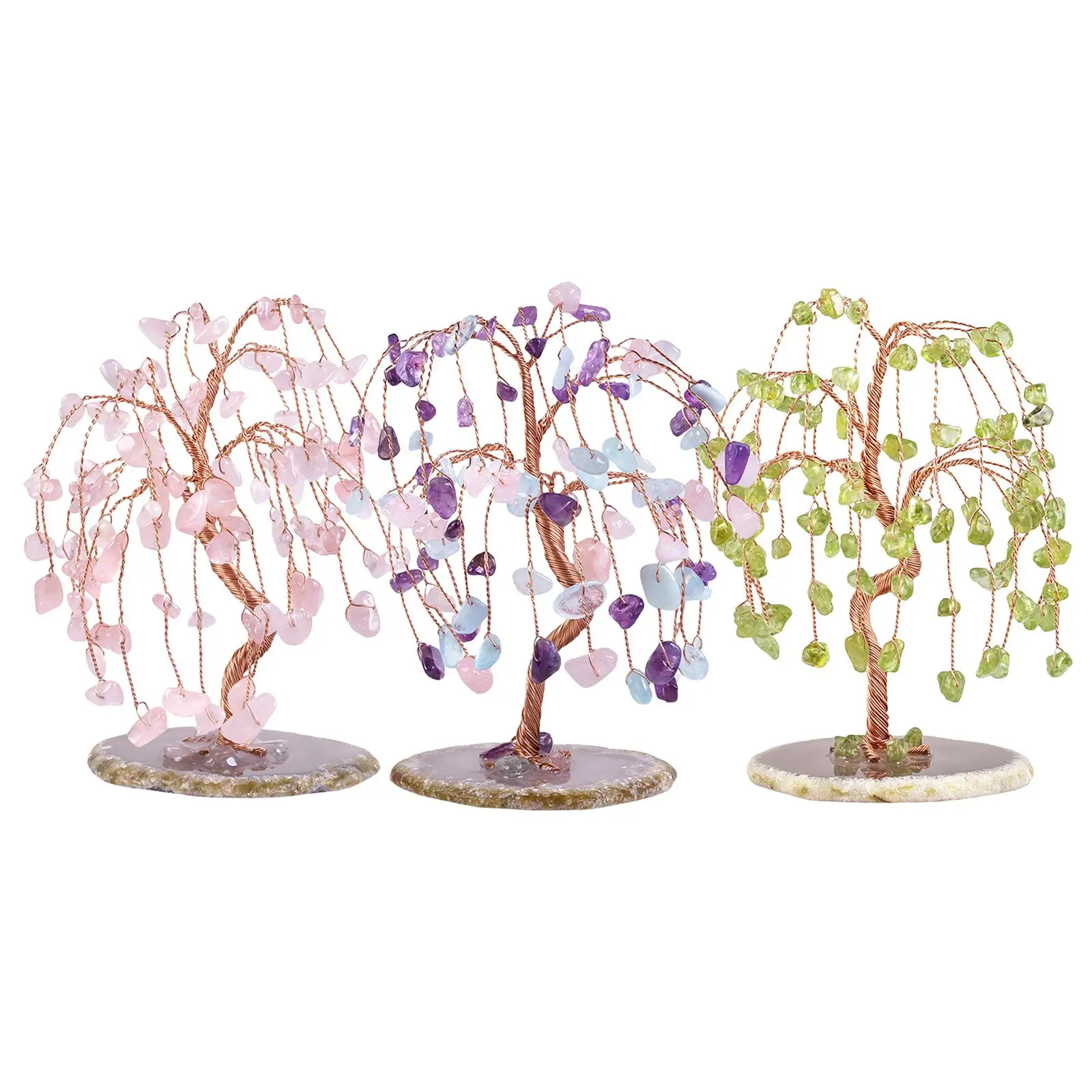 

Crystals Money Tree Good Luck Wealth Ornament Gemstone for Home Decoration