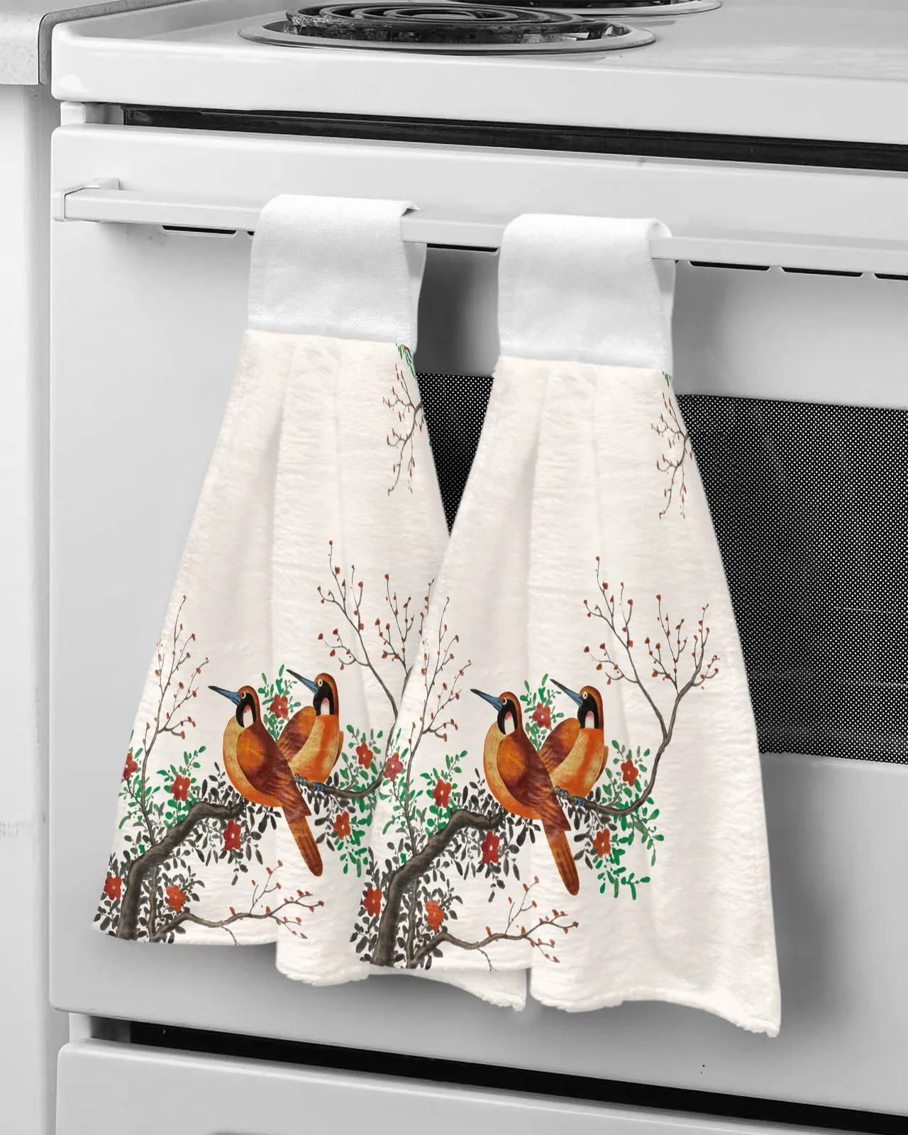 

Абсорбирующее полотенце в китайском стиле с изображением цветущей сливы и птицы