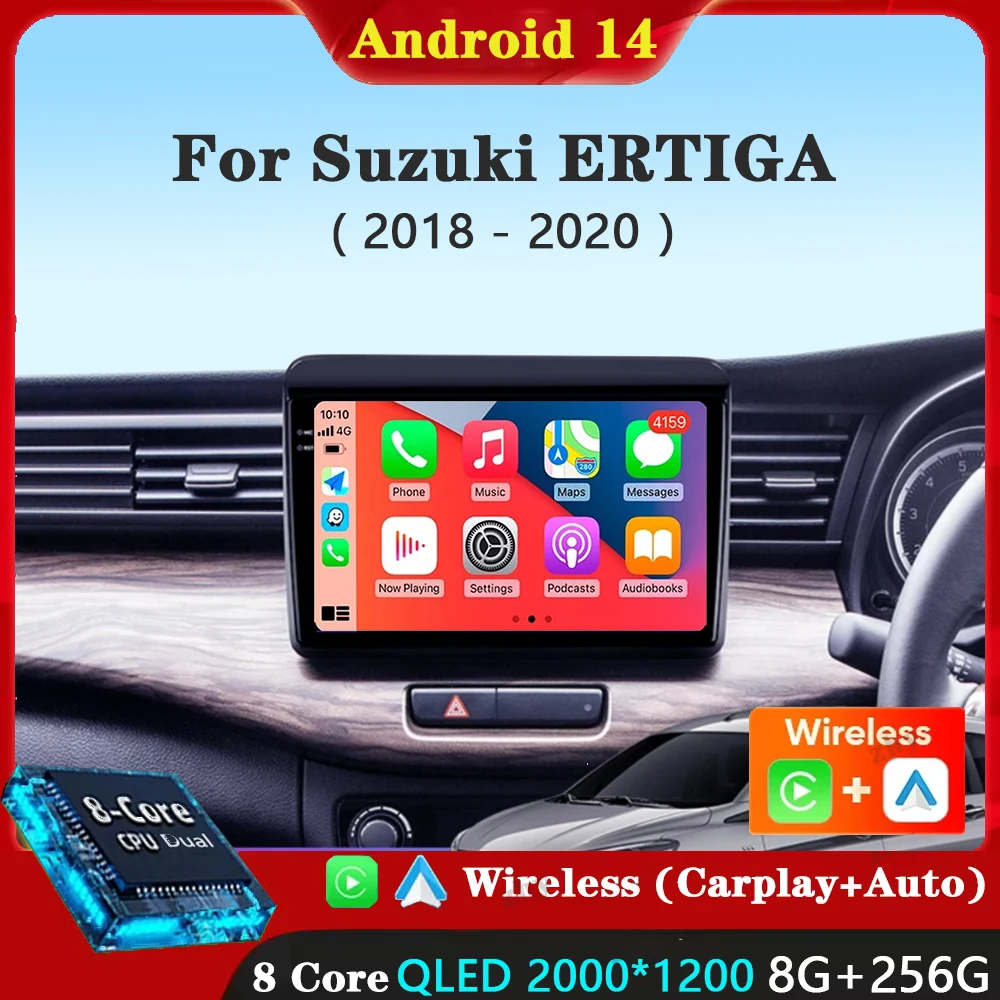 Android 14 стерео 9 дюймов для Suzuki ERTIGA 2018 2019 2020 радио мультимедийный плеер