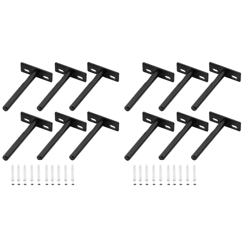 

12Pcs 4 Inch Floating Shelf Brackets Concealed Blind Shelf Support For Raw Wood Shelves
