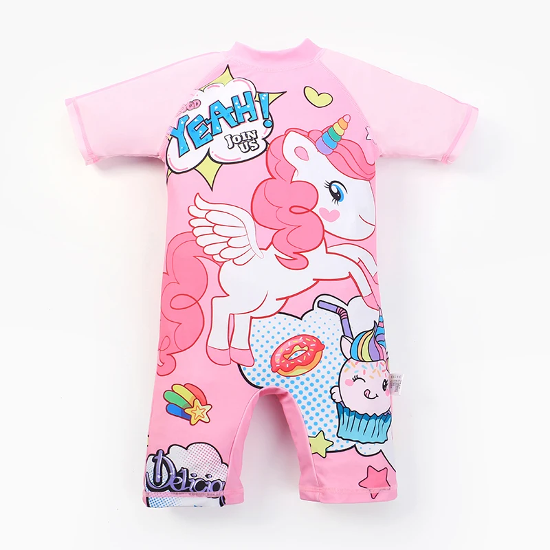 2022 New Conjoined Body Bathing Cap Pink  2 Piece Set Girl  Swimming Suit Quick Drying Lovely Comfortable Ventilation Swimwear