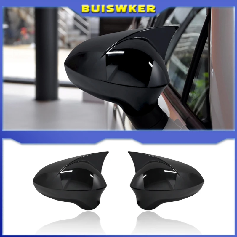 2 pieces Rearview Mirror Cover Cap Black for Seat ibiza Cupra 2009-2017 | &amp Covers