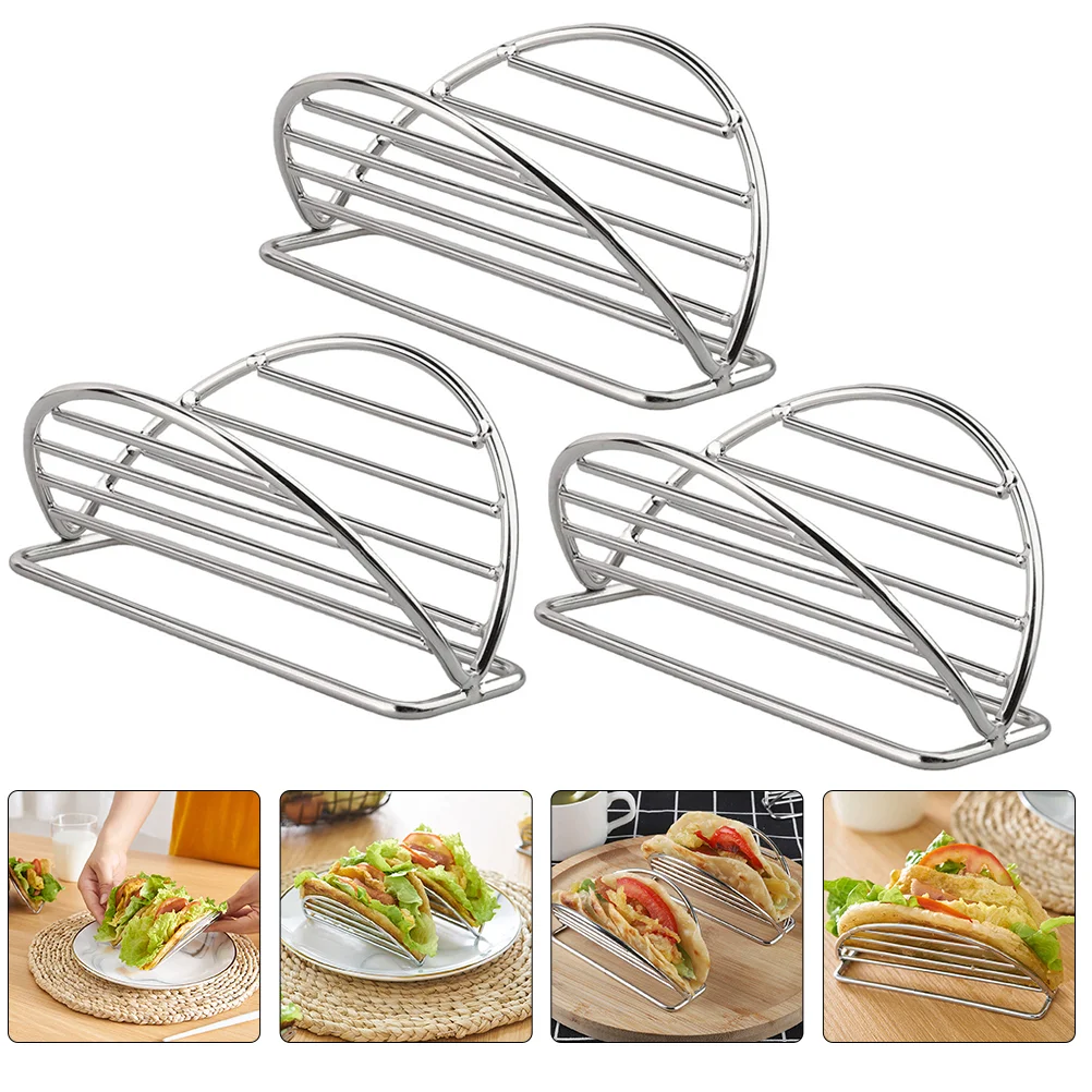 

Taco Holder Stand Stainless Steel Rack Tray Holders Pancake Wire Racks Display Shells Shell Kitchen Frame Making Metal