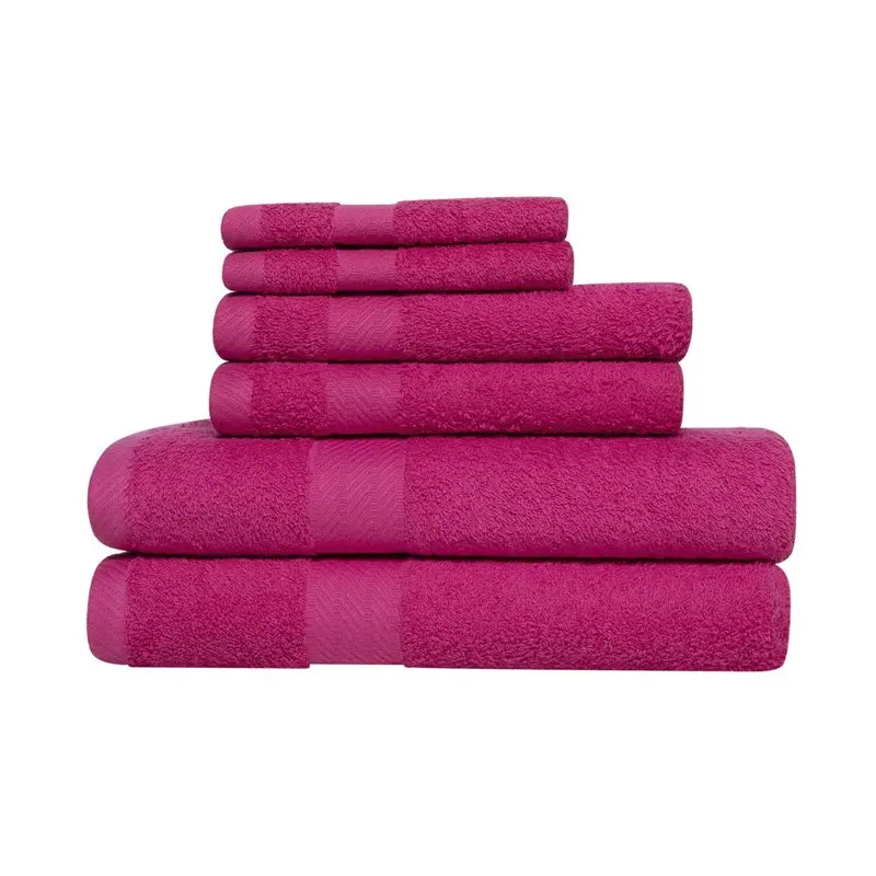 

Traditional 6 Piece Cotton Bath Towel Collection, Berry Pink Car wash clean towel Cars Auto Detailing