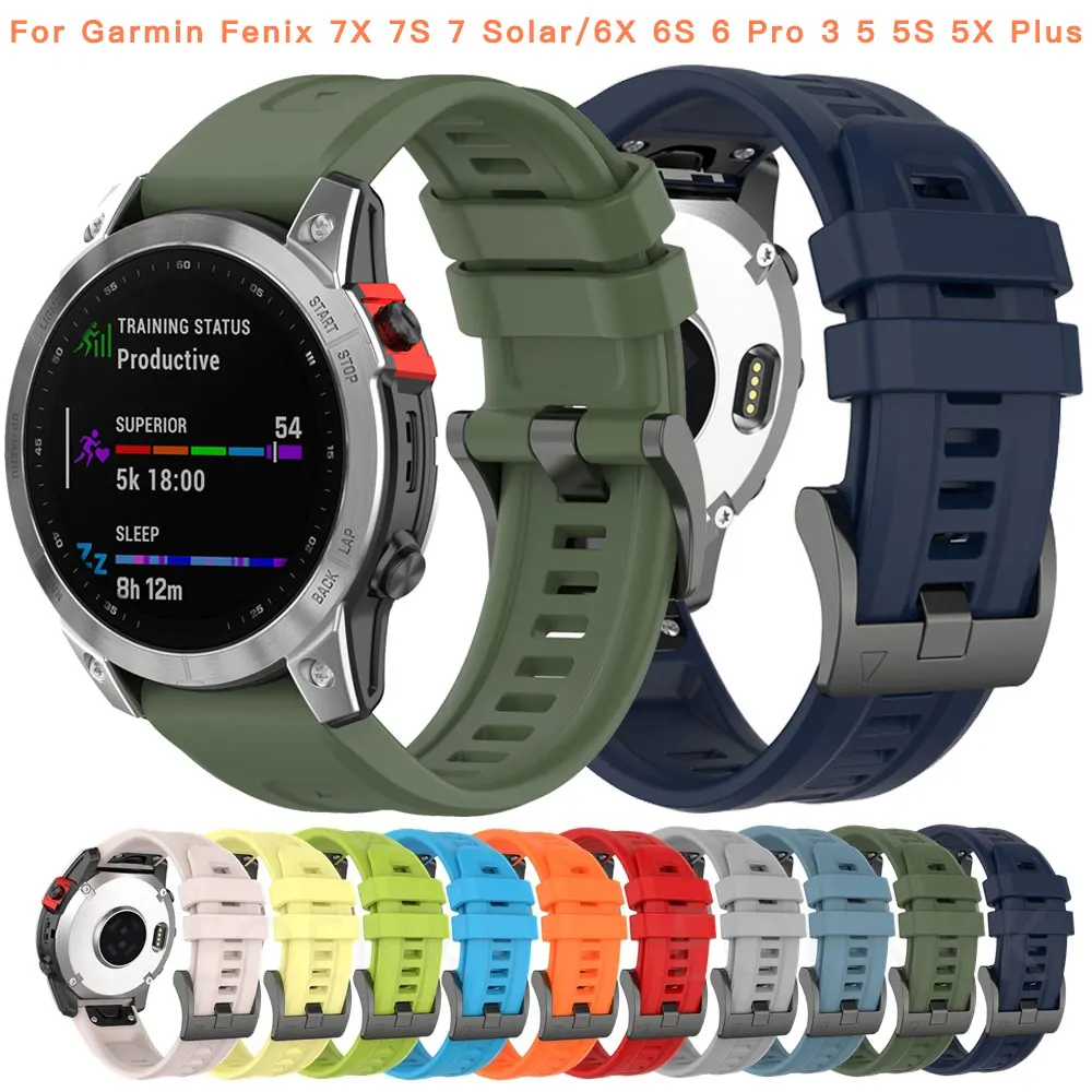 20 22 26 мм силиконовый быстросъемный ремешок для часов Garmin Fenix 7X 7S 7 Solar/6X 6S 6 Pro 3 5 5S 5X
