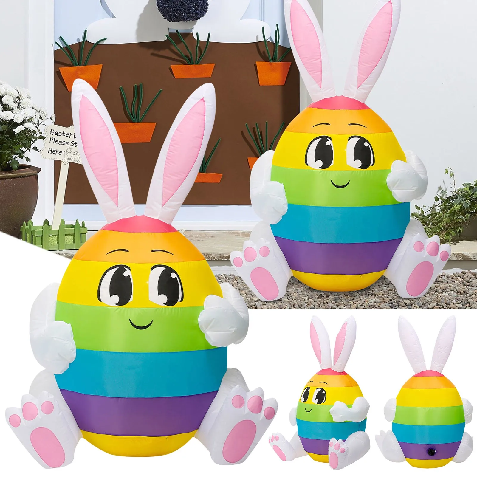 

Винтажный набор украшений, винтажное Рождественское украшение, праздничное пасхальное украшение двора, садовое пасхальное Надувное счаст...