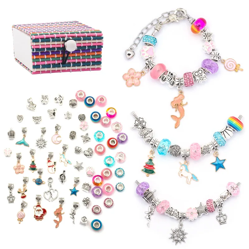 

New Arrival Hand Chain Bracelet For Kids Girls Friend Colorful Crystal Bead Pendant Link Charm Jewelry Gift Keepsake With Box