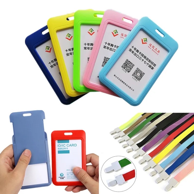 

Card Case Cover Men Women Strap Cardholder Lanyards ID Card Holder Bank Credit Card Vertical Horizontal Version Bank Bus Pass